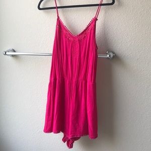 LUSH hot pink romper size M